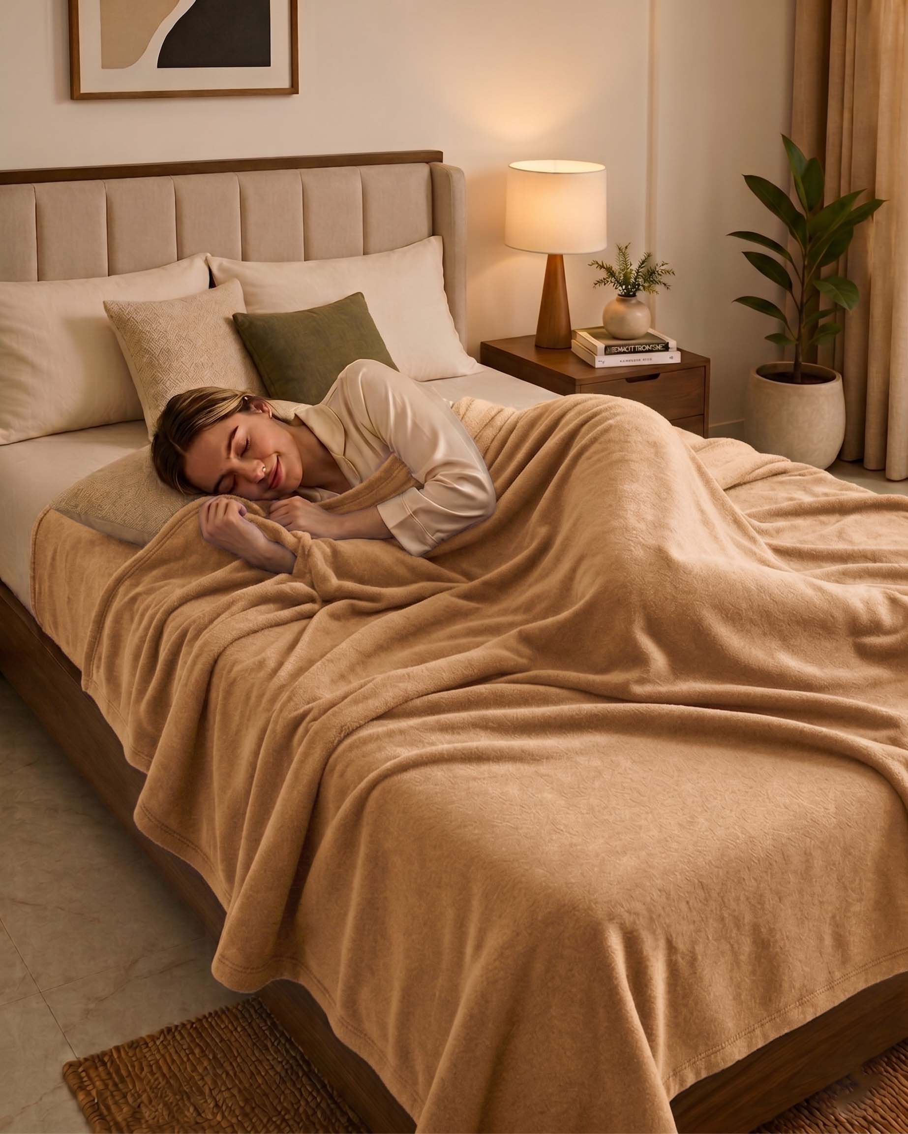 Wrap yourself in cozy comfort with the LuxeVelvet Ultra-Soft Fleece Blanket for Single Bed. Lightweight, warm, and available in five elegant solid colors to suit any bedroom décor.