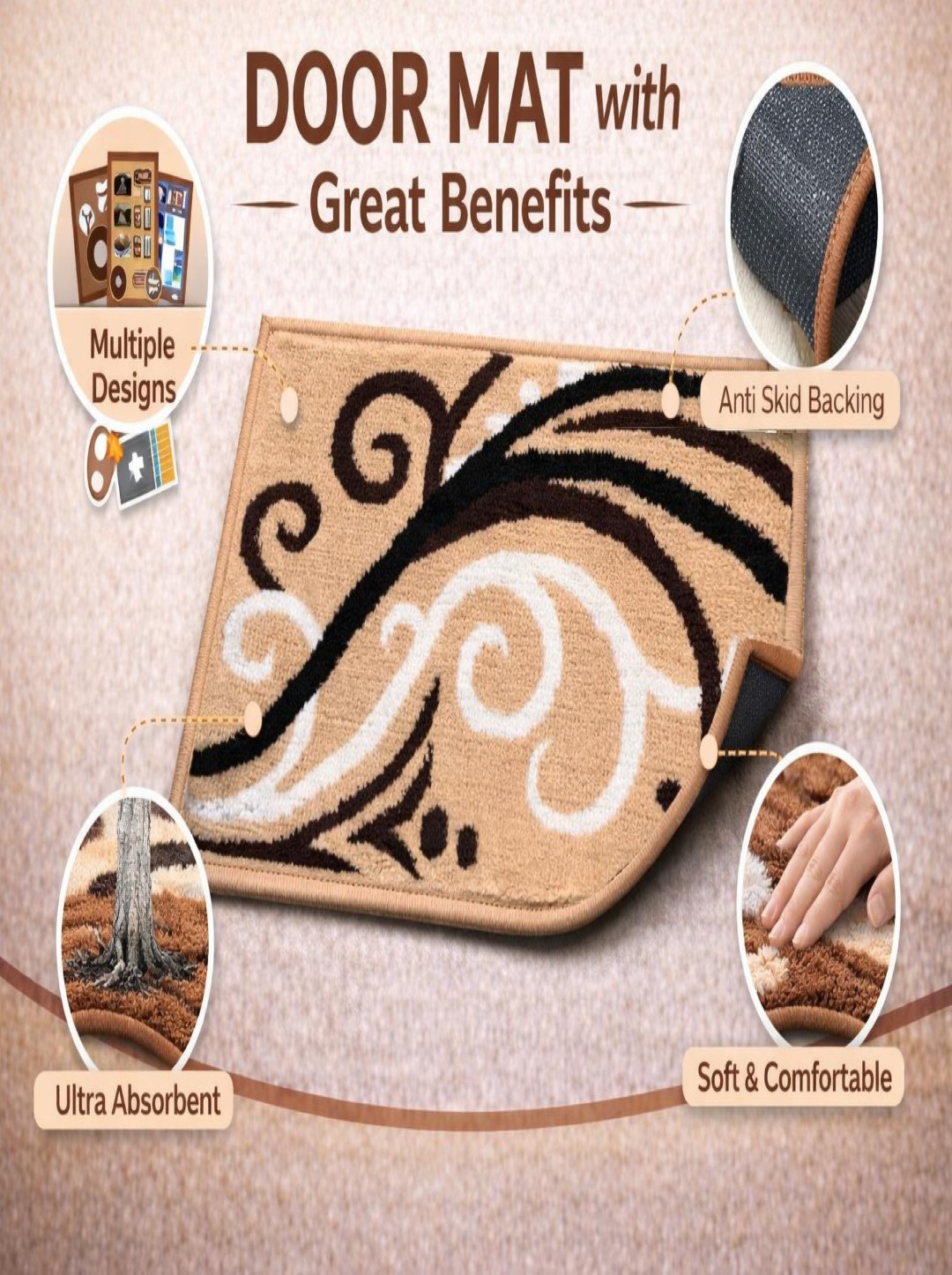 BCF Doormat Rug, with Export Quality Acrylic (Viscose) Anti Skid Washable Mat for Bedroom/Out Door/Kitchen Door/Office/Anywhere use - Image 6