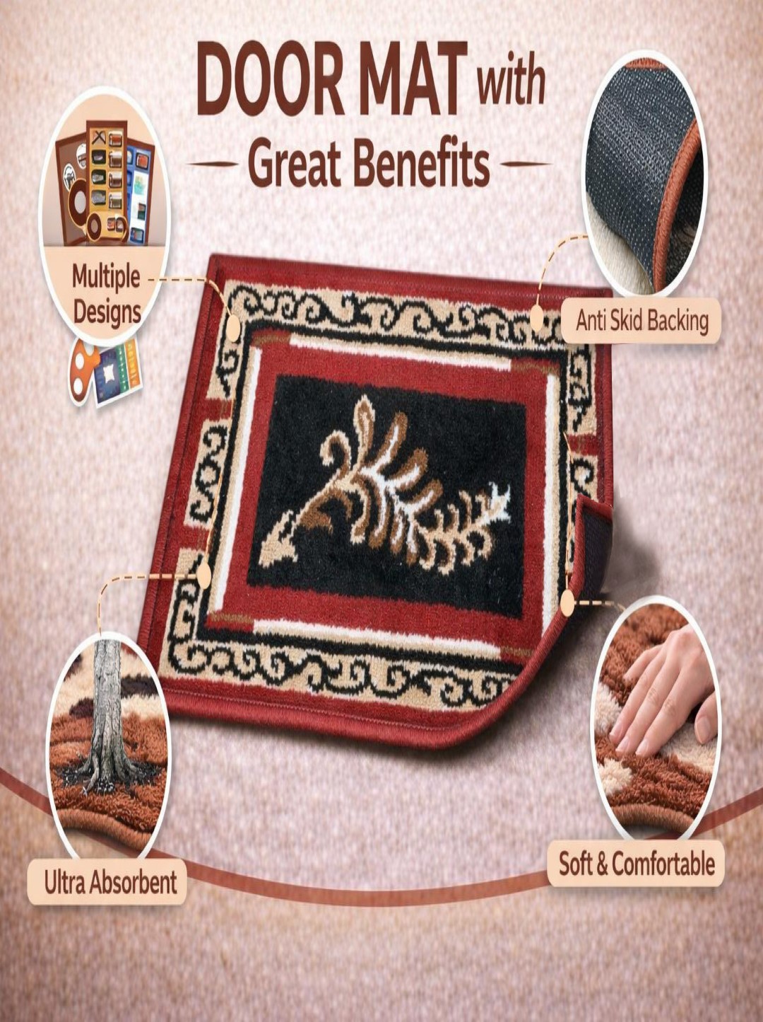 BCF Doormat Rug, with Export Quality Acrylic (Viscose) Anti Skid Washable Mat for Bedroom/Out Door/Kitchen Door/Office/Anywhere use - Image 4