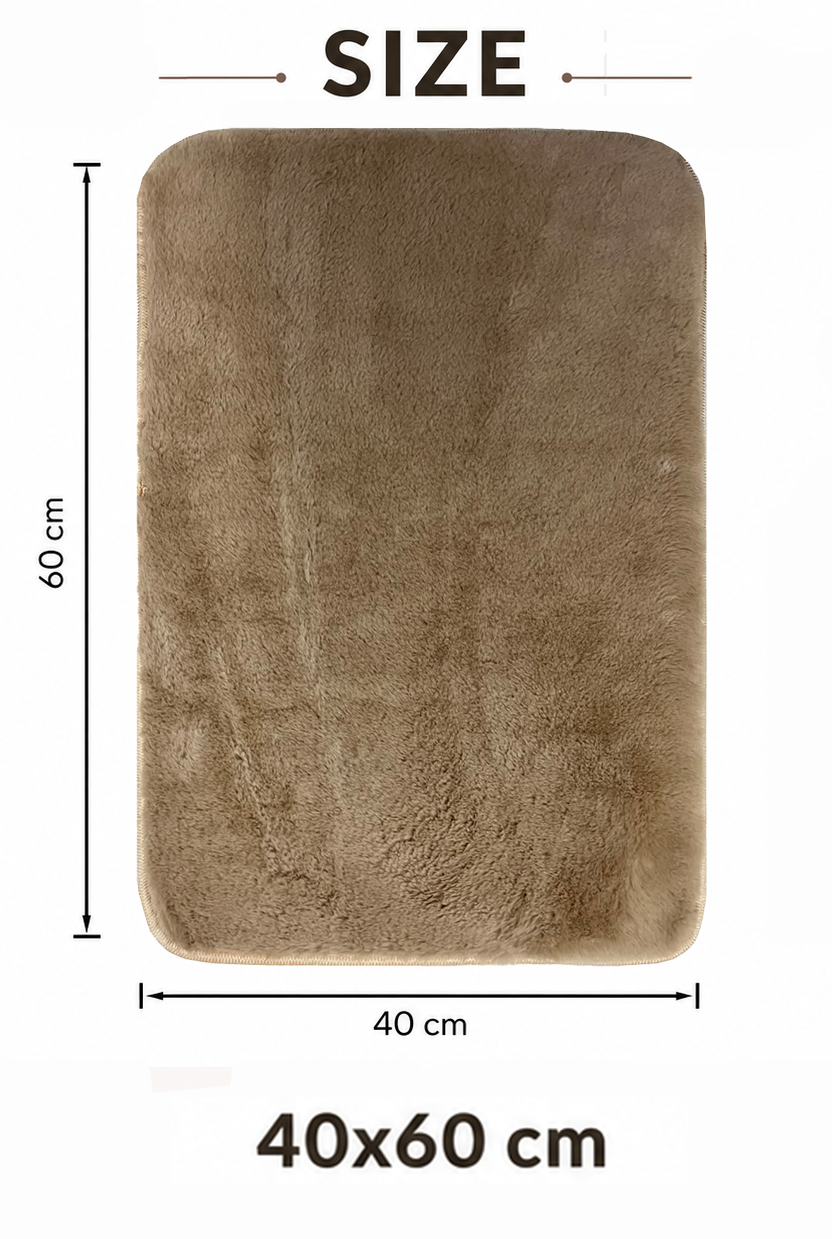 Ultra Soft Faux Rabbit Fur Plain Golden Doormat / Floor Mat (40x60 cm) - Image 4