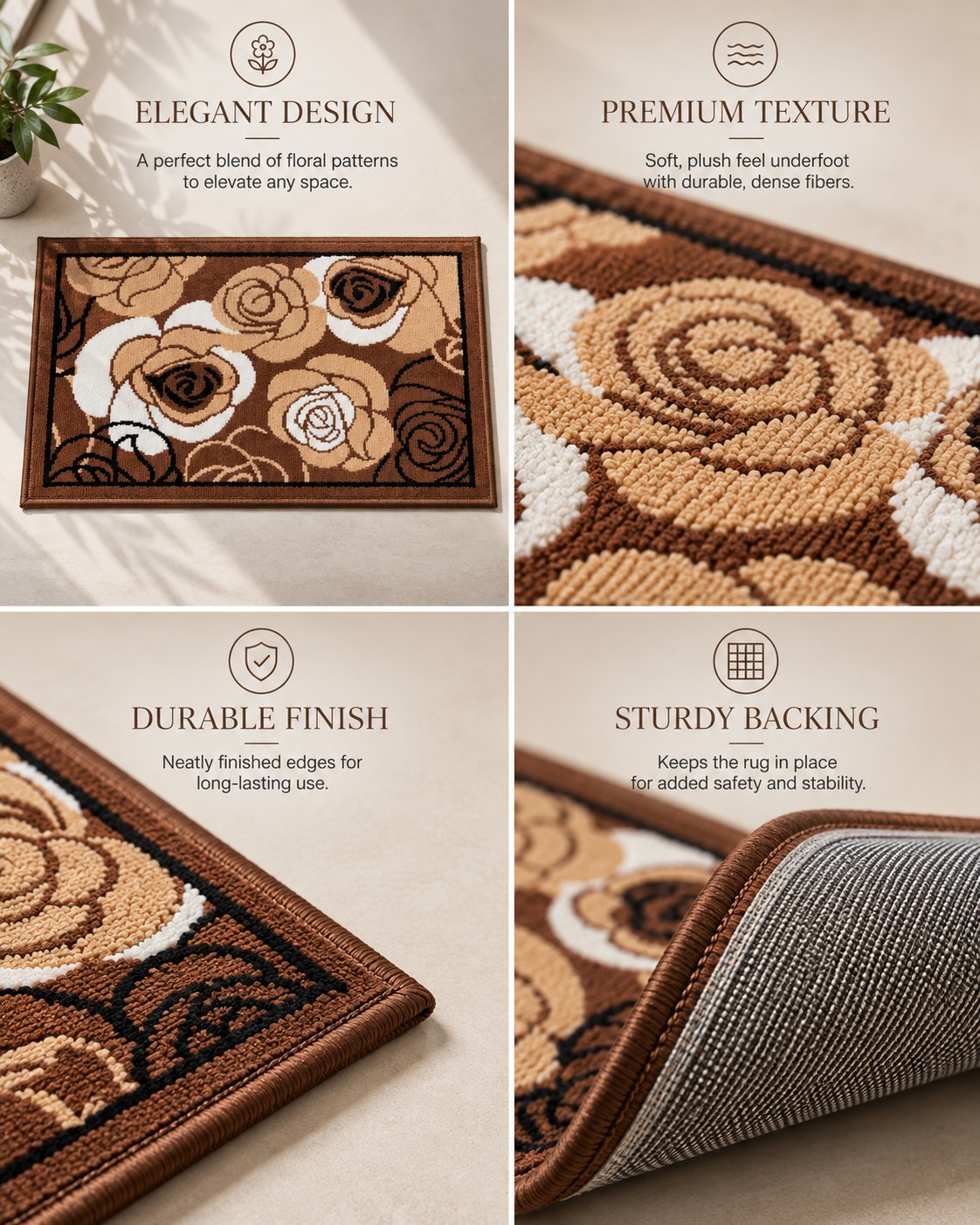 BCF Doormat Rug, with Export Quality Acrylic (Viscose) Anti Skid Washable Mat for Bedroom/Out Door/Kitchen Door/Office/Anywhere use - Image 3