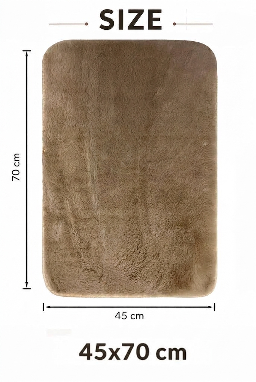 Ultra Soft Faux Rabbit Fur Plain Golden Doormat / Floor Mat (40x60 cm) - Image 7